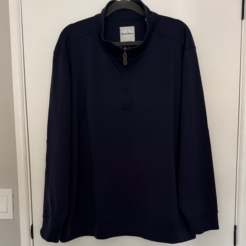 Tommy Bahama Men's Dark Navy Half-Zip Lightweight Pullover Sweatshirt ~ 3XXL
